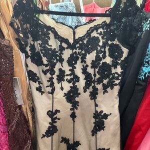 Jovani Black Floral Lace Long Sleeve Dress 10